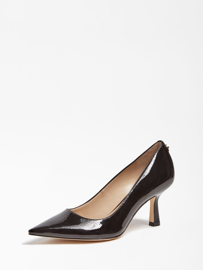 grey patent court shoes