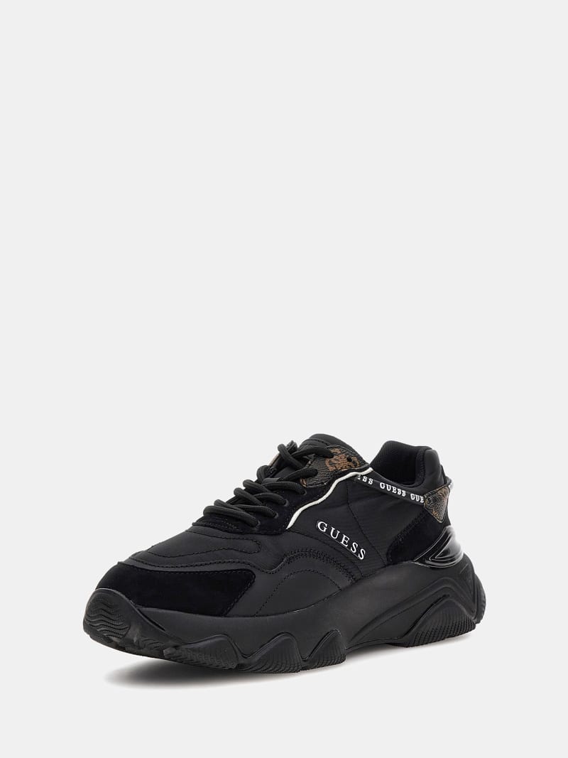 Black leather running shoes womens outlet