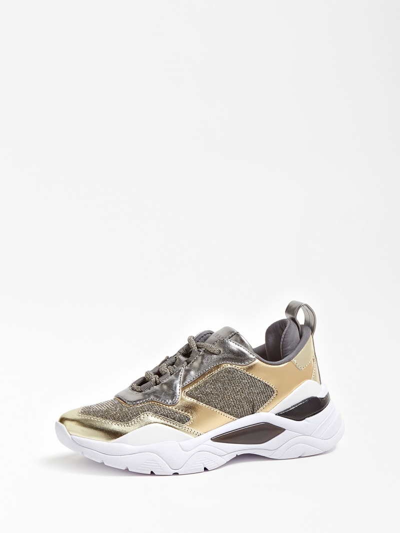 guess gold glitter sneakers