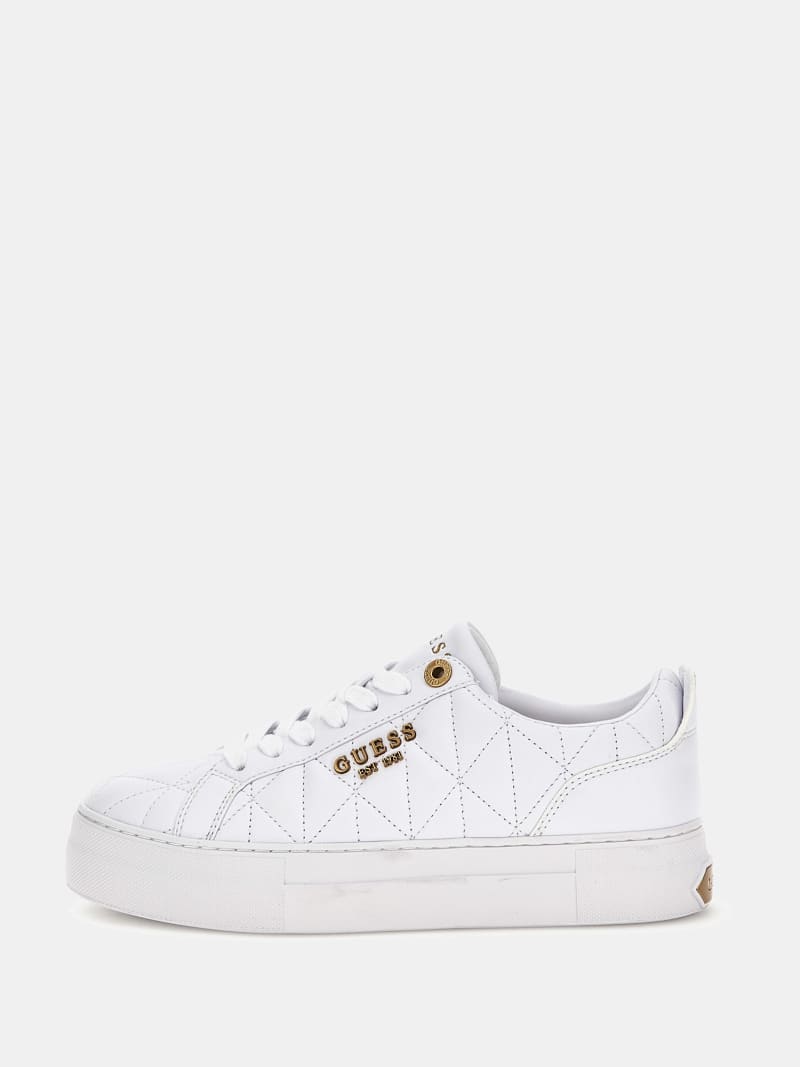 Guess white quilted sneakers deals