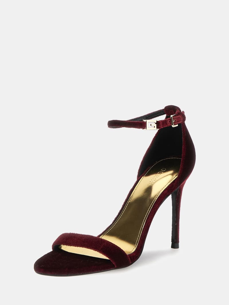 Burgundy suede sandals discount