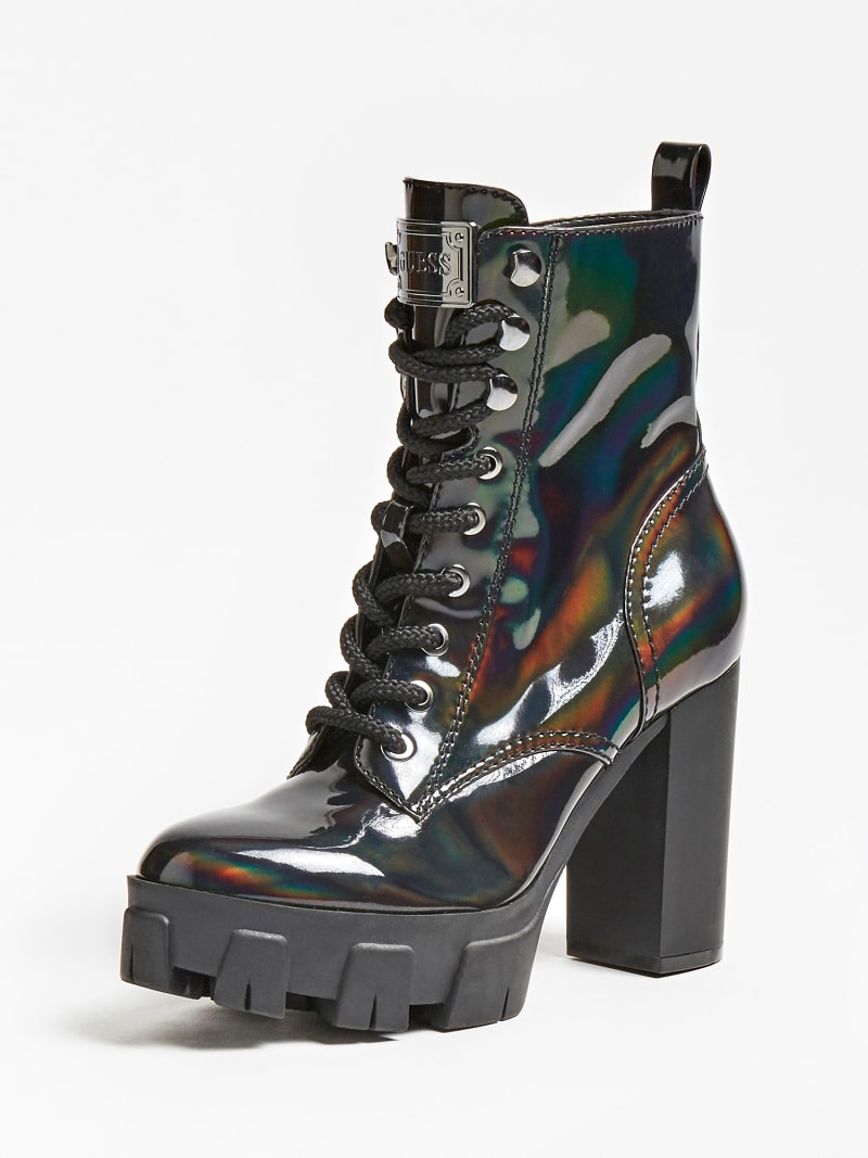 guess high heel combat boots