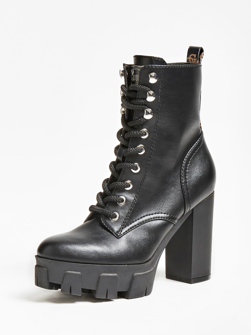 guess canaly platform combat boot