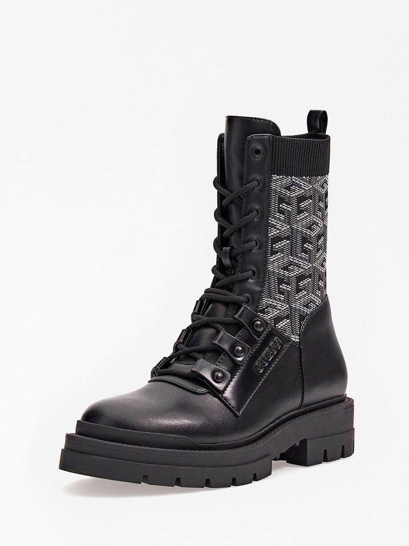 Odalis combat boots with G cube logo