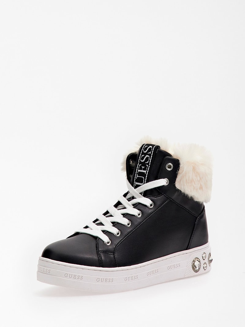 Faux fur Ruke high-top sneakers