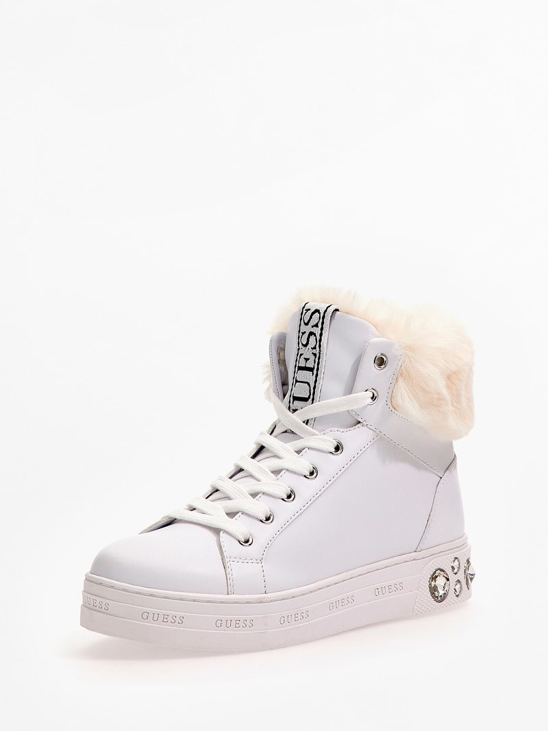 Faux fur Ruke high-top sneakers