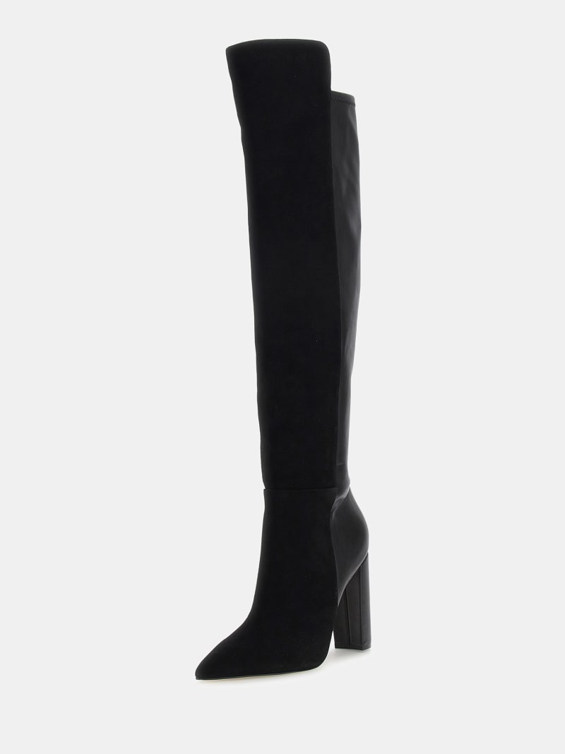 Guess black suede boots best sale