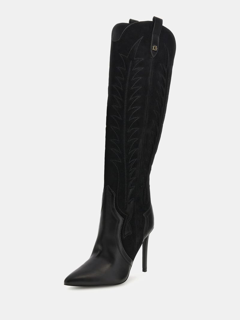 Guess black store suede boots