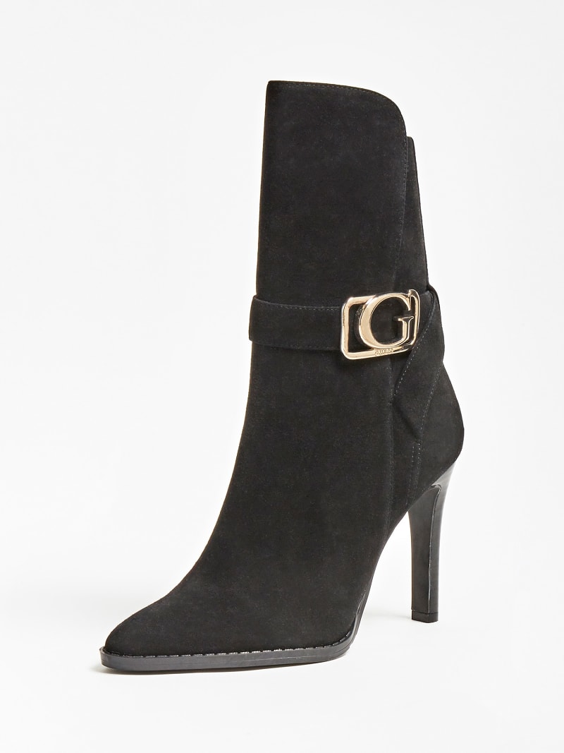 guess black suede ankle boots