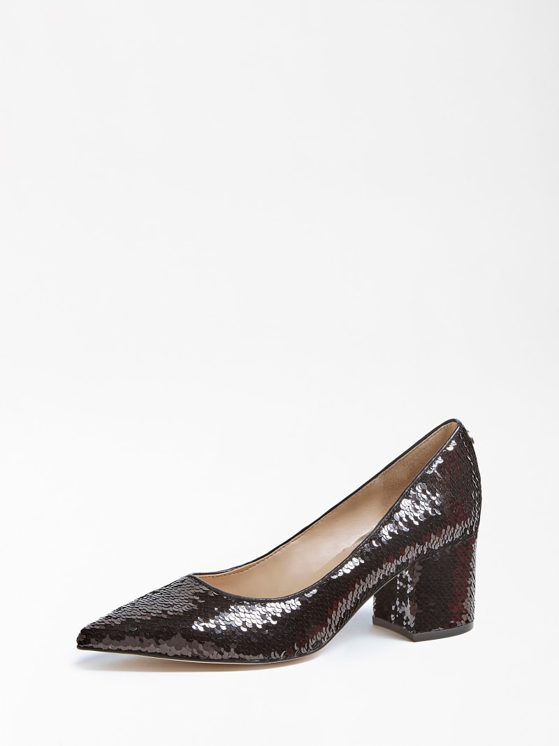black sparkle court shoes