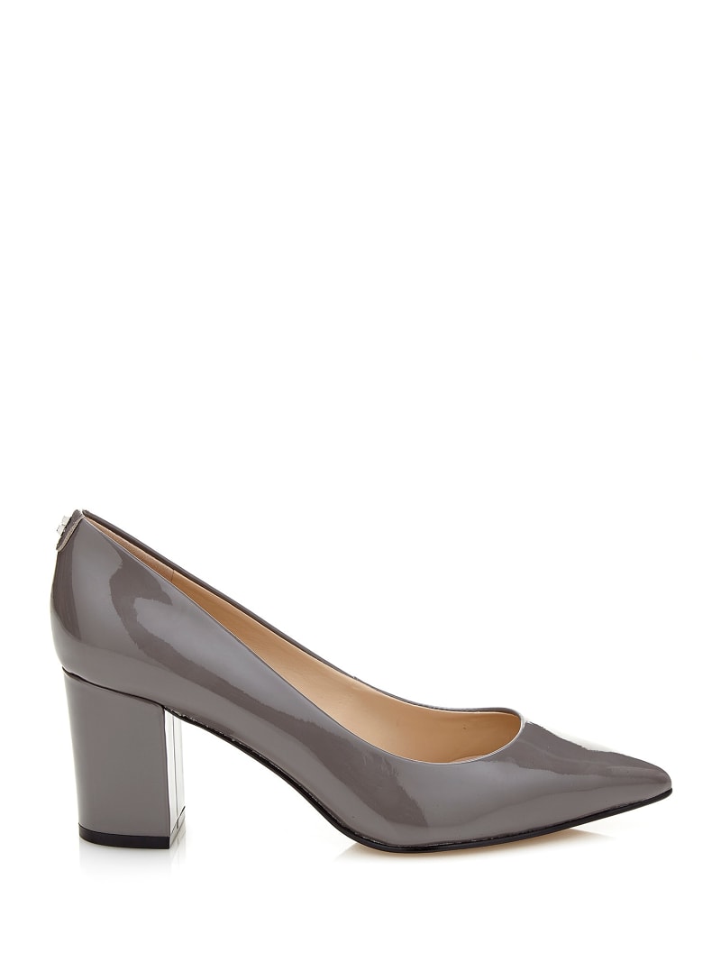 grey patent court shoes