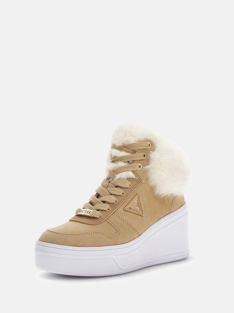 GUESS® Rufur Faux Fur High-Top Sneaker Women