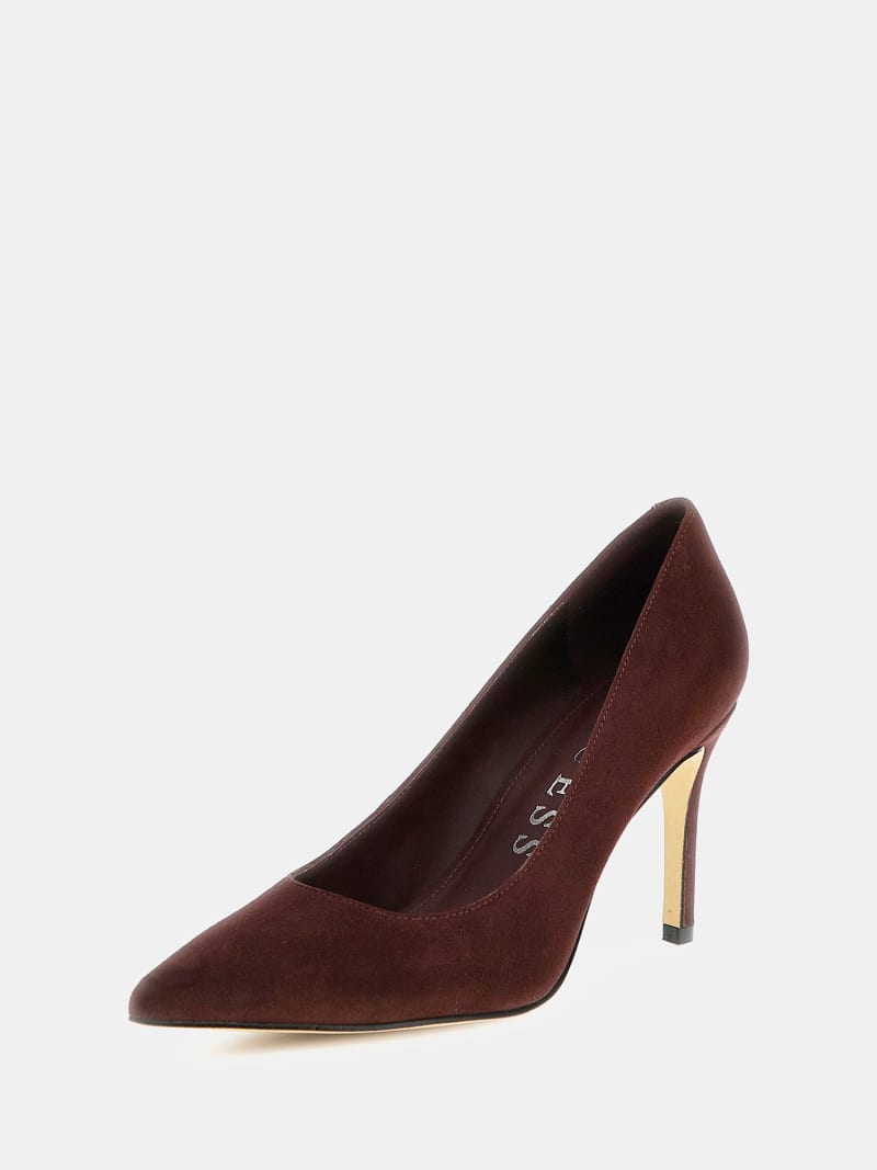 Burgundy suede court shoes shop