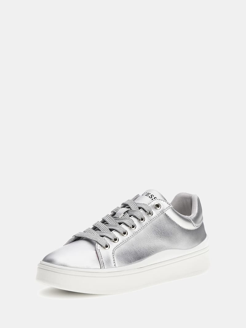 Guess silver trainers top