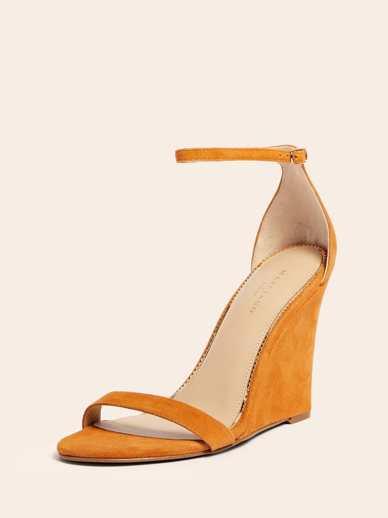 MARCIANO LEATHER WEDGE SANDAL