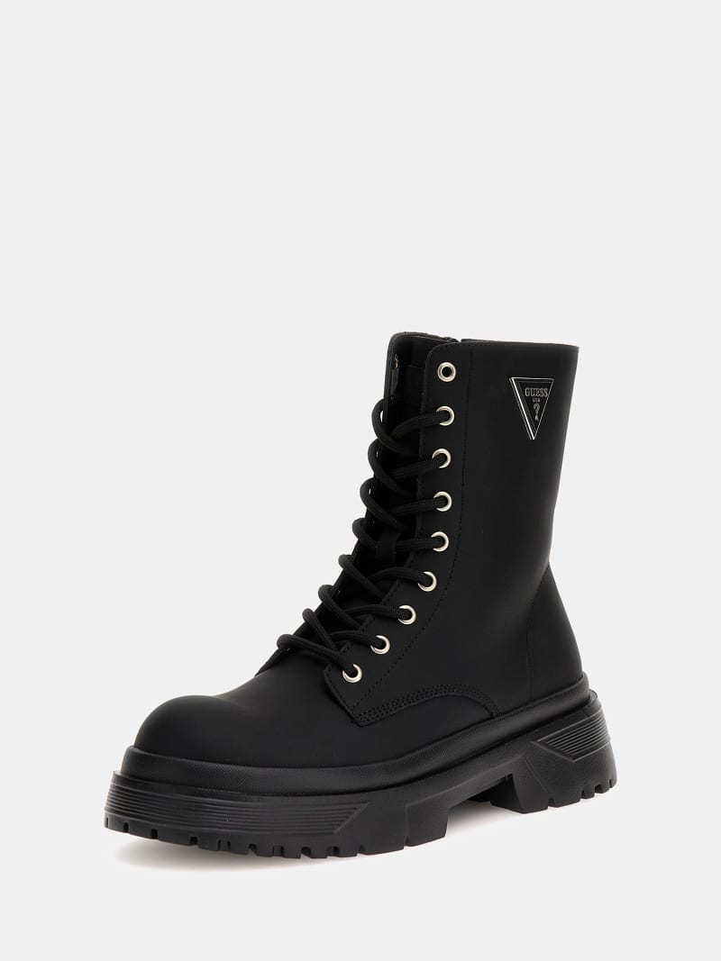 Black Guess Women's Combat Boots Guess Women's Meera Cap Toe