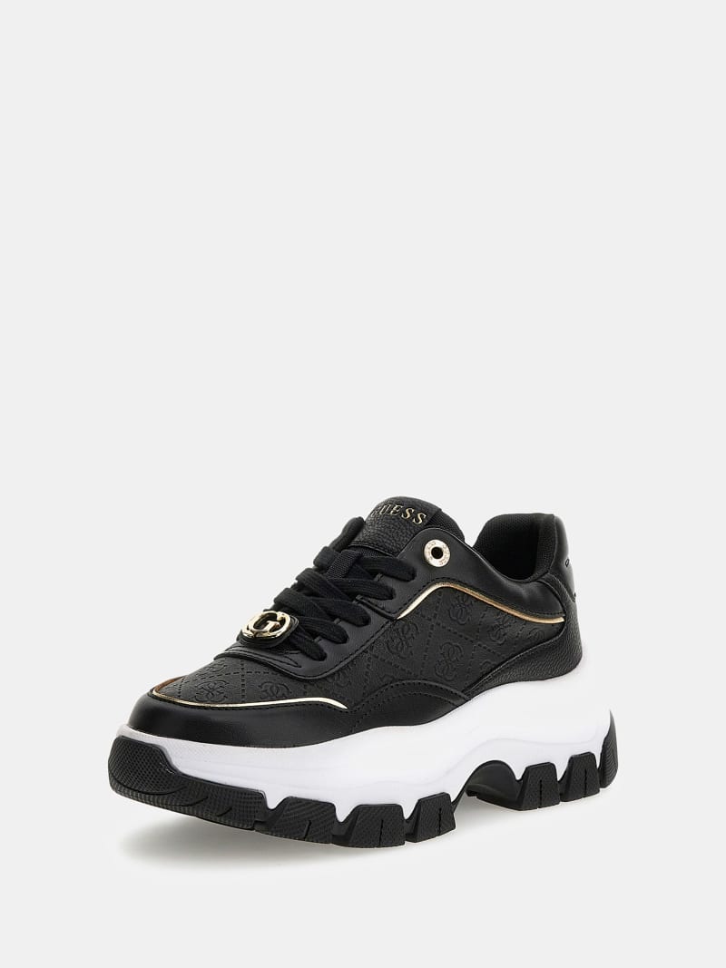 Black platform runners top