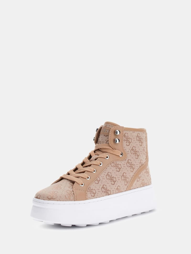 Queenly rhinestone 4G logo high top sneakers