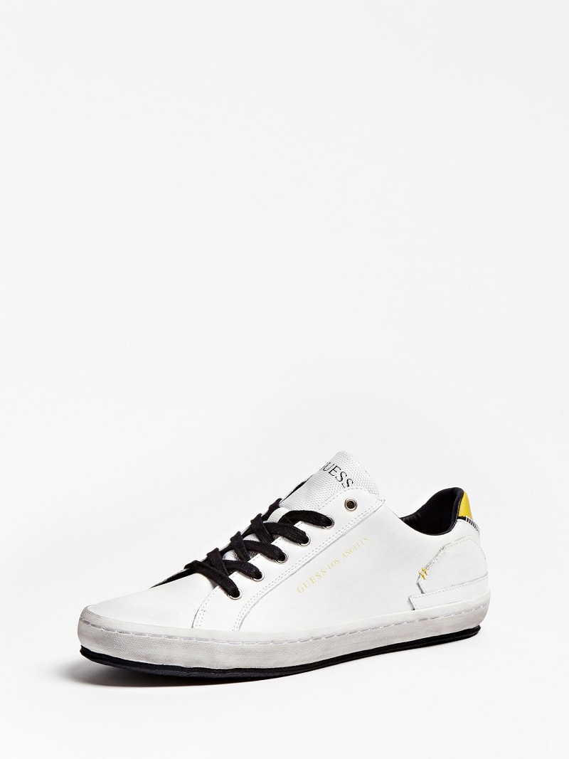guess white leather sneakers