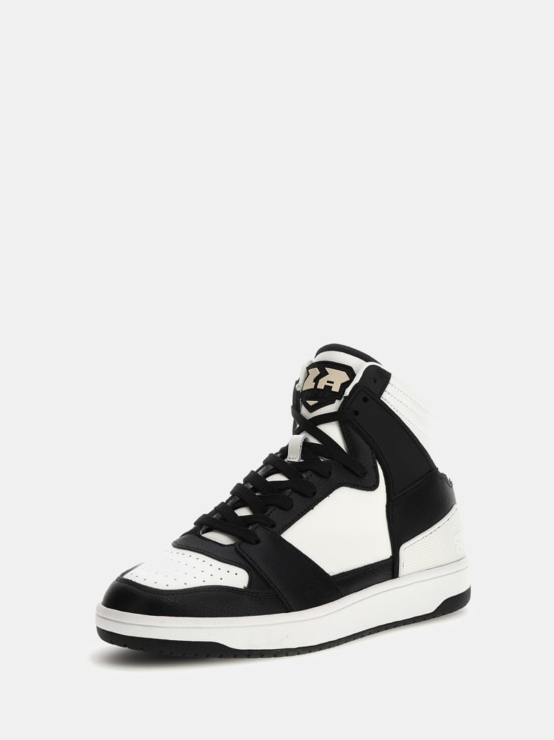 Sava Mid mixed-leather high-top sneakers