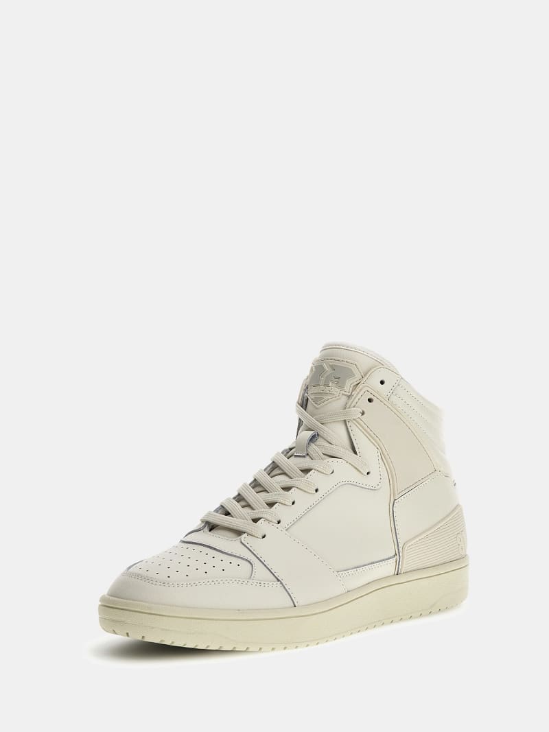 GUESS® Sava Mid mixed-leather high-top sneakers Men
