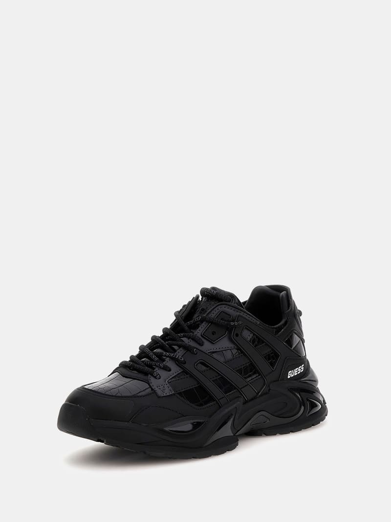 All black leather running shoes deals