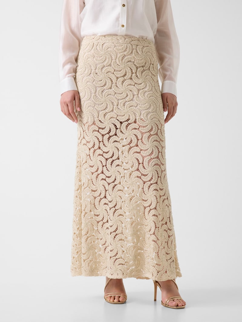 Marciano operwork textured skirt