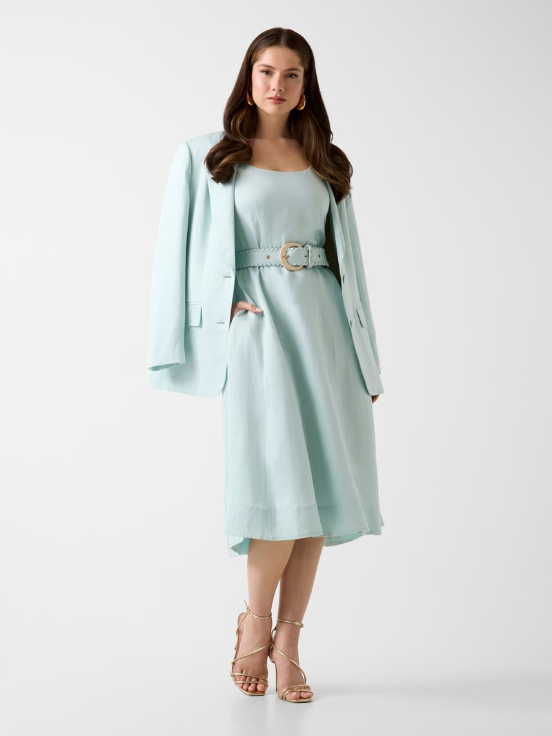 Marciano linen-blend midi dress