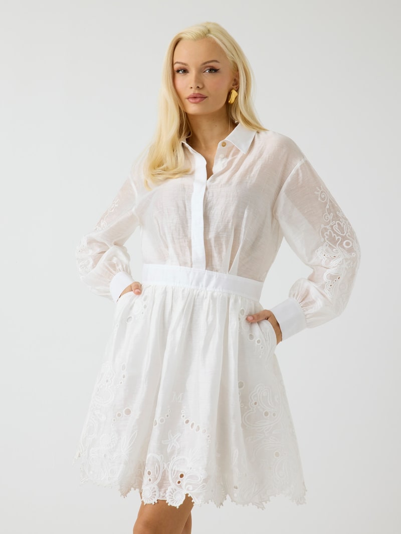 Marciano linen-blend mini dress