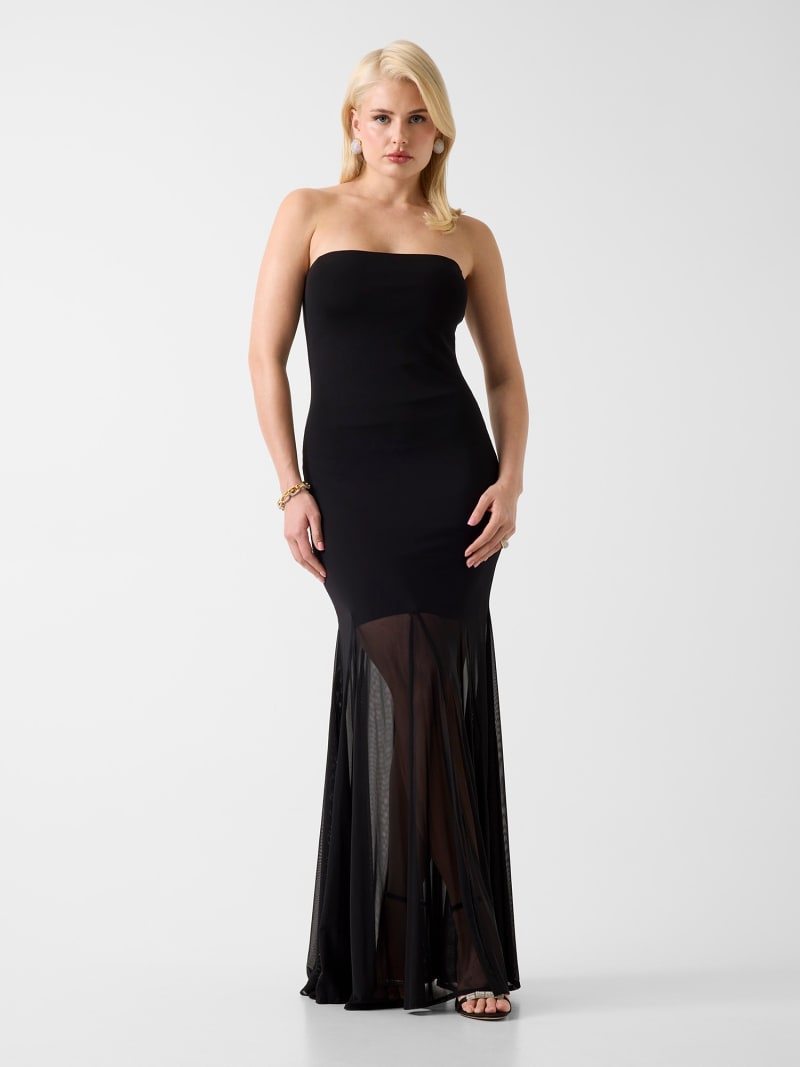 Marciano strapless mesh dress