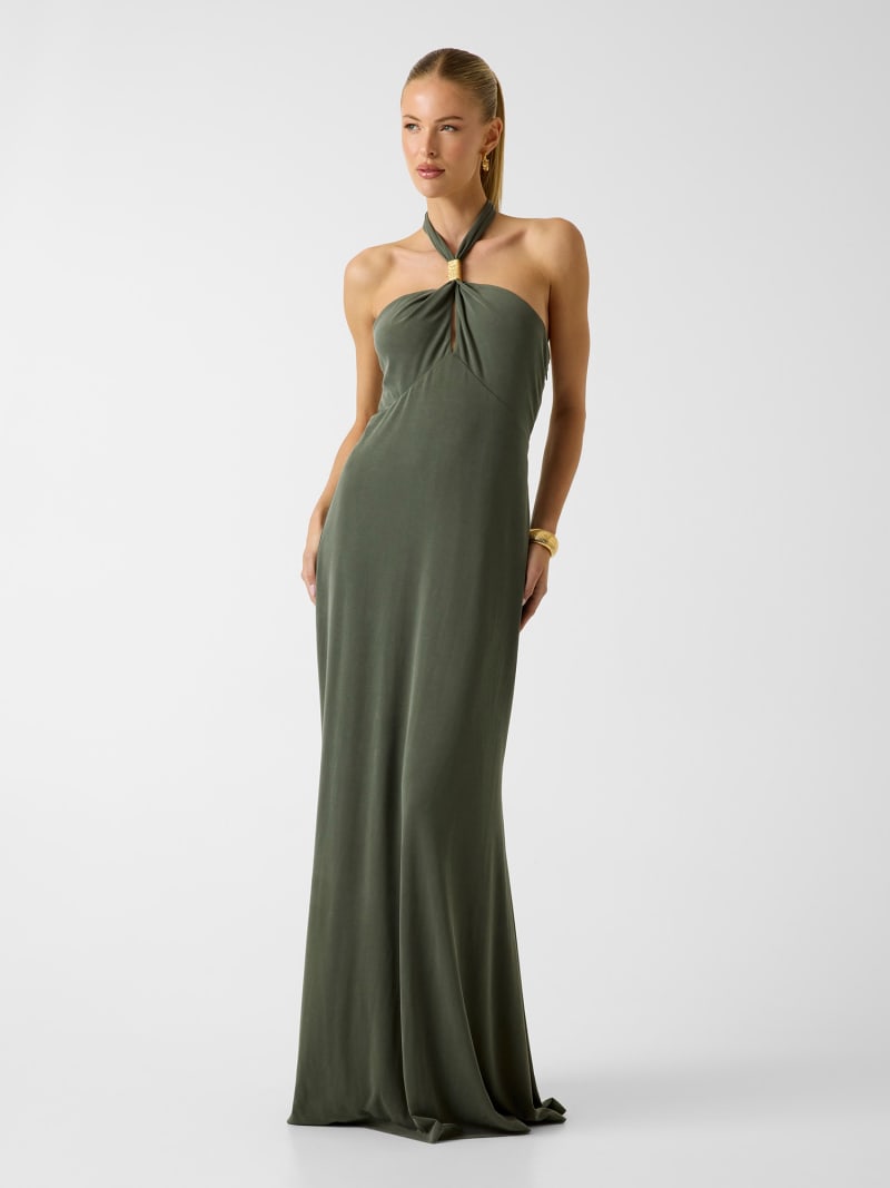 Marciano maxi z dekoltem halter sukienka
