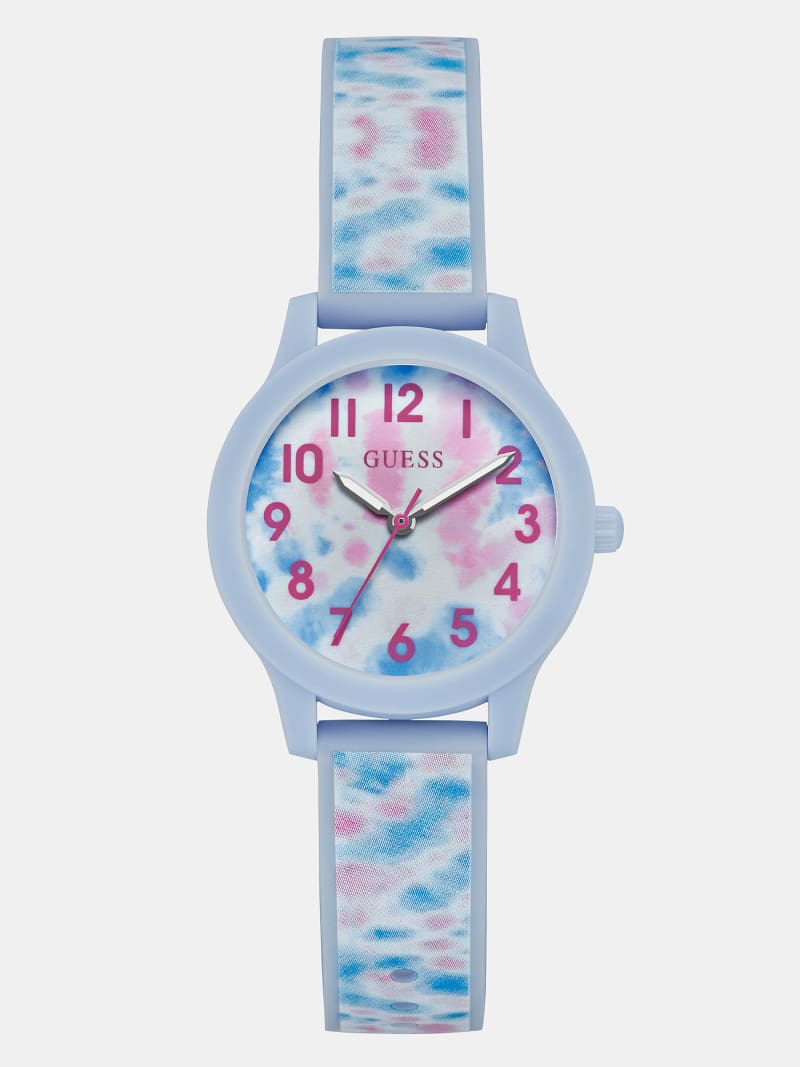 Reloj analógico de silicona estampado tie-dye