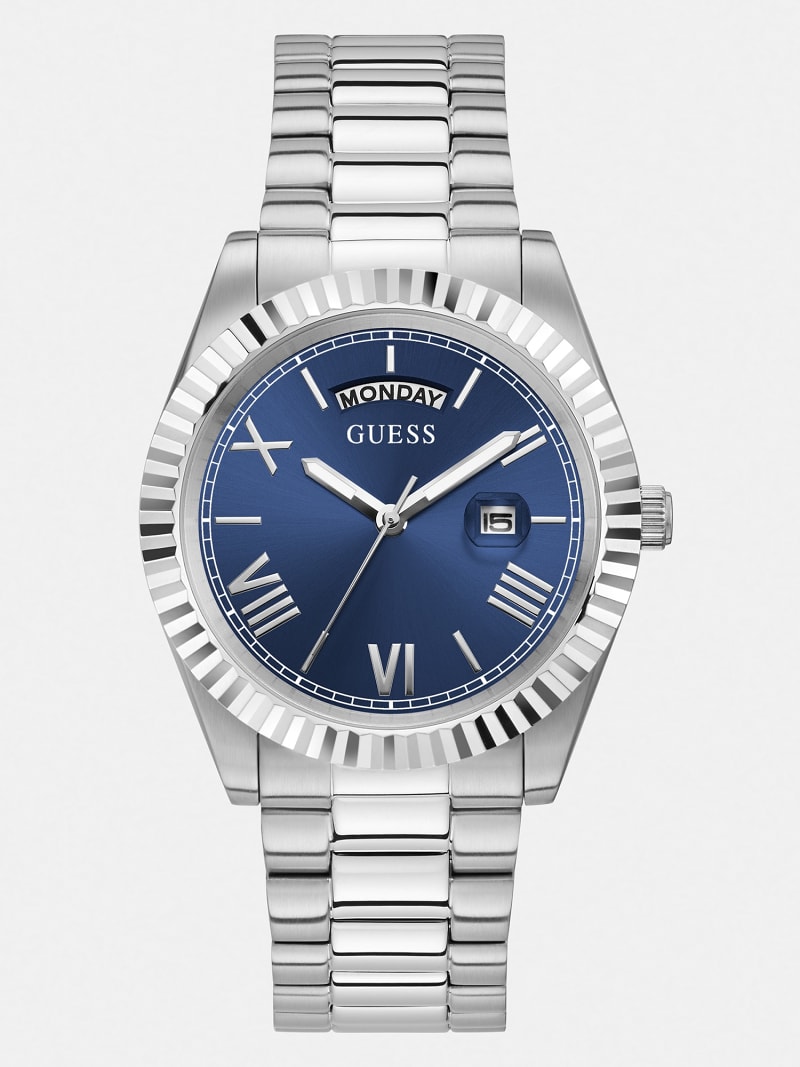 Steel watch with date function