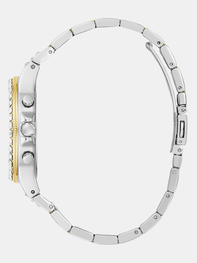 Relógio Guess Breeze Para Mulheres, Cor Da Pulseira, Cor Iridescente Moldura Cor De Fundo Dourada Cor De Fundo Preto