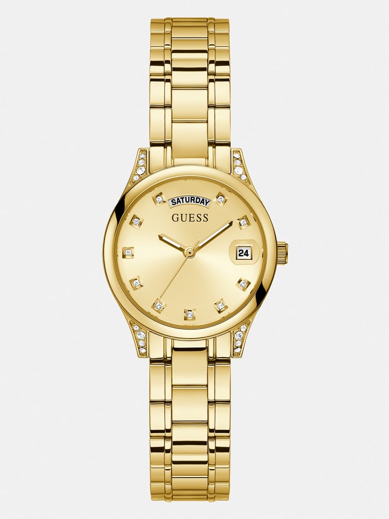 Horloge met datum en kristallen