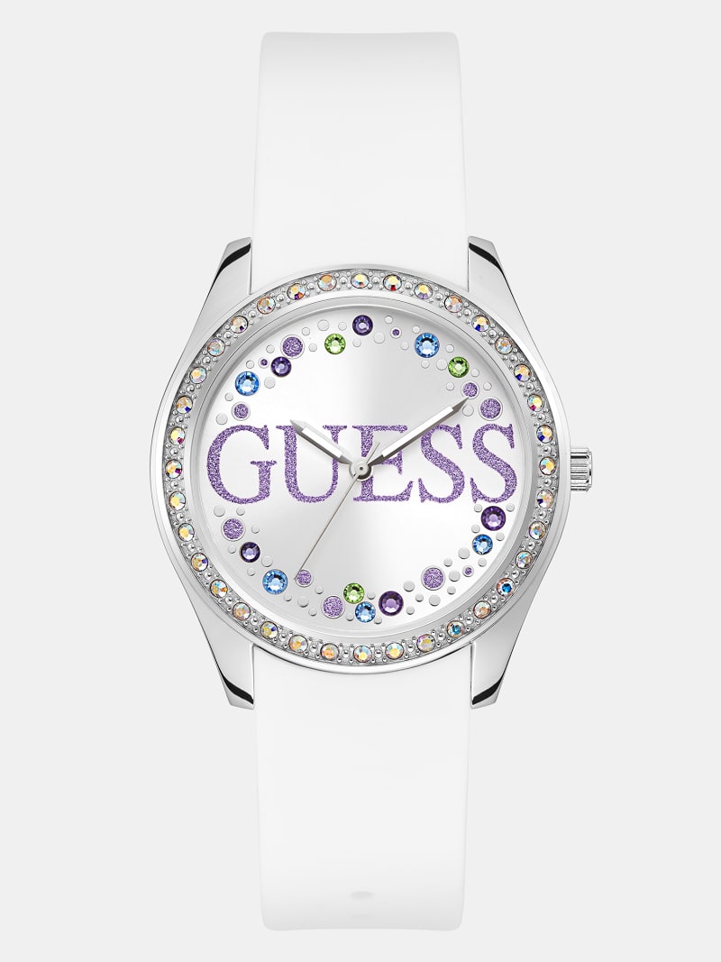 Ladies guess watch with swarovski crystals discount