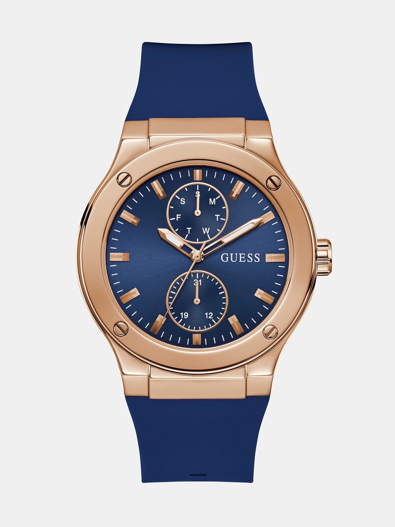 Guess horloge heren blauw goud 2025