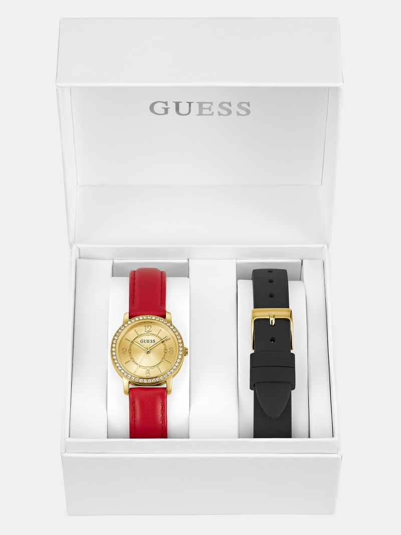 Guess watch clearance interchangeable leather strap