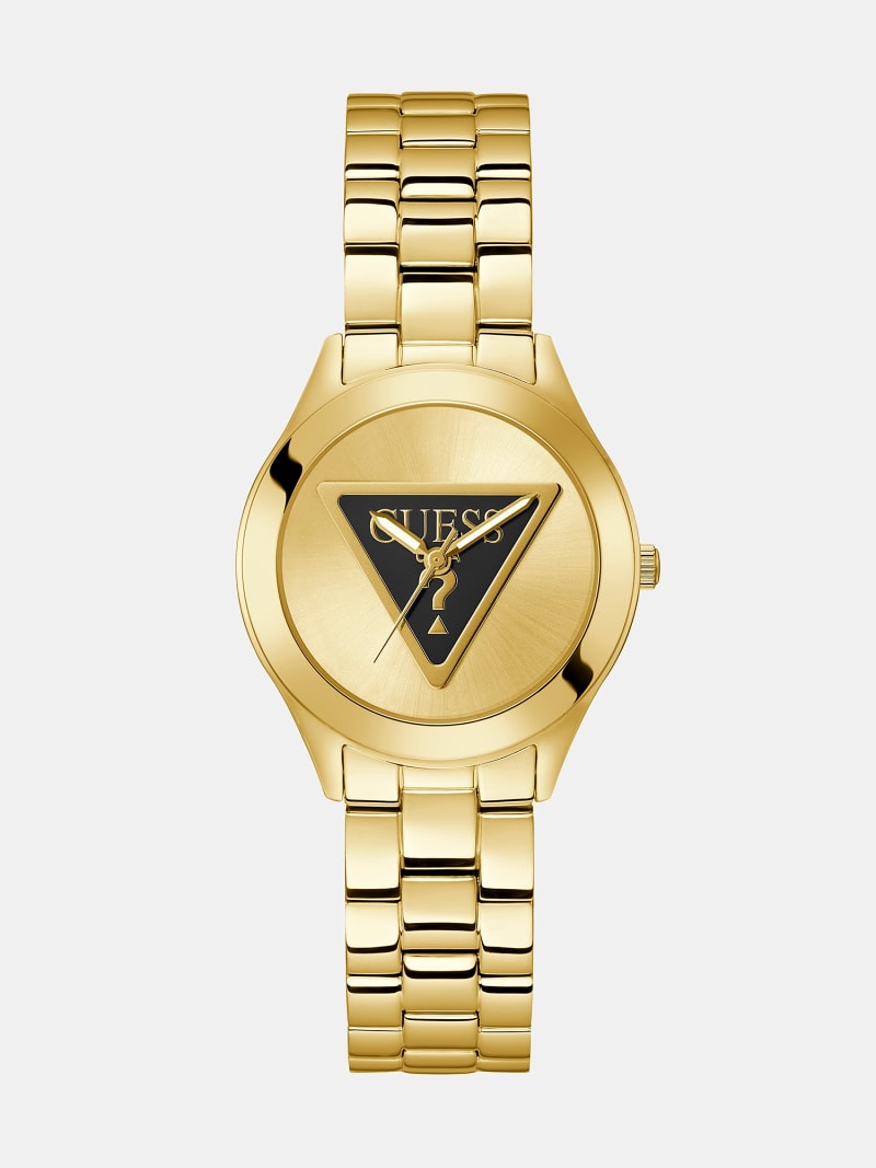 Reloj analógico con cuadrante con logotipo