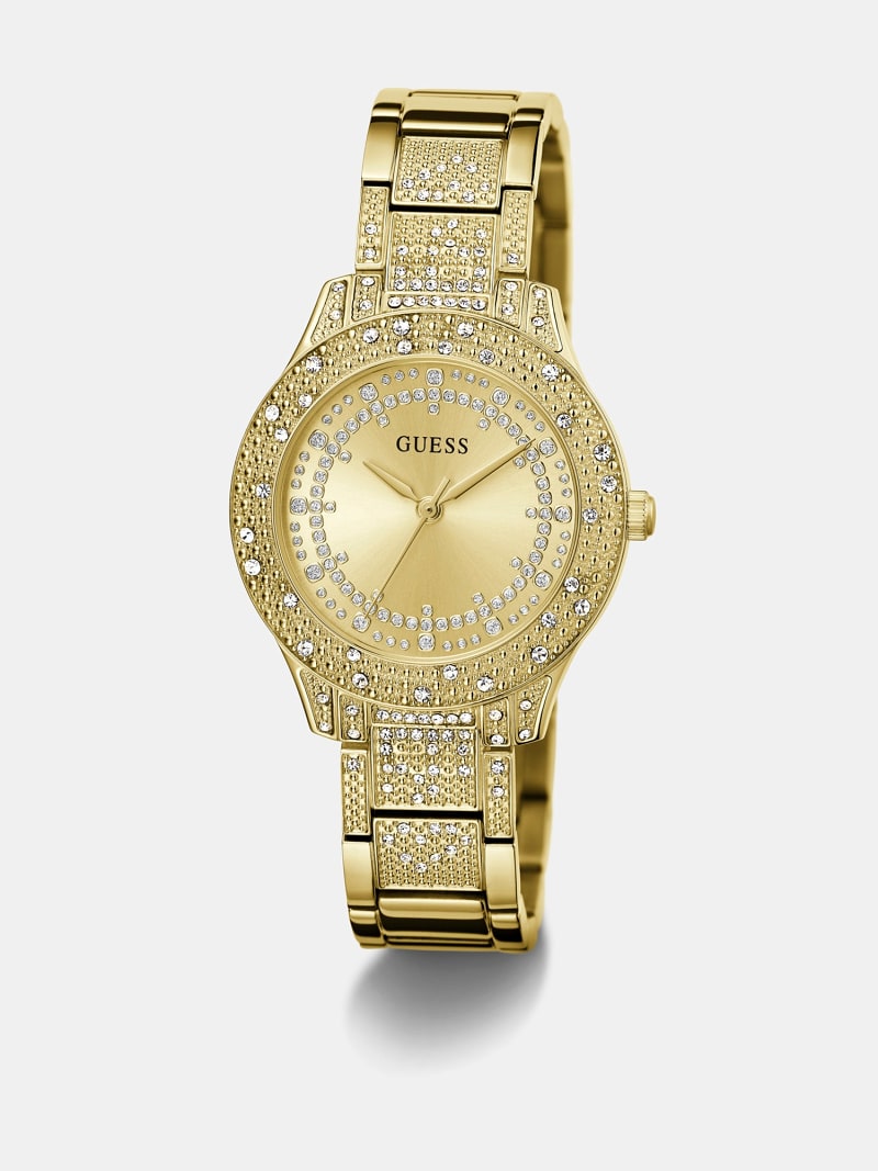 Analoog horloge met kristallen details