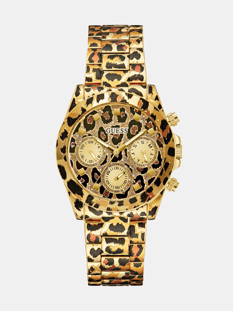 leopard print guess watch