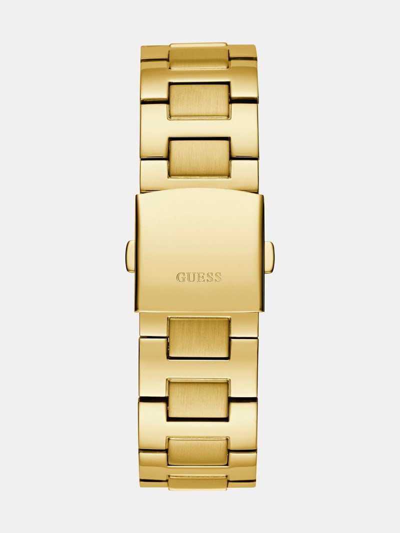 Guess Reloj de Cuarzo para Hombre con Esfera múltiple y Correa de Acero Inoxidable GW0785G2, Tono Dorado/Negro, Clásico