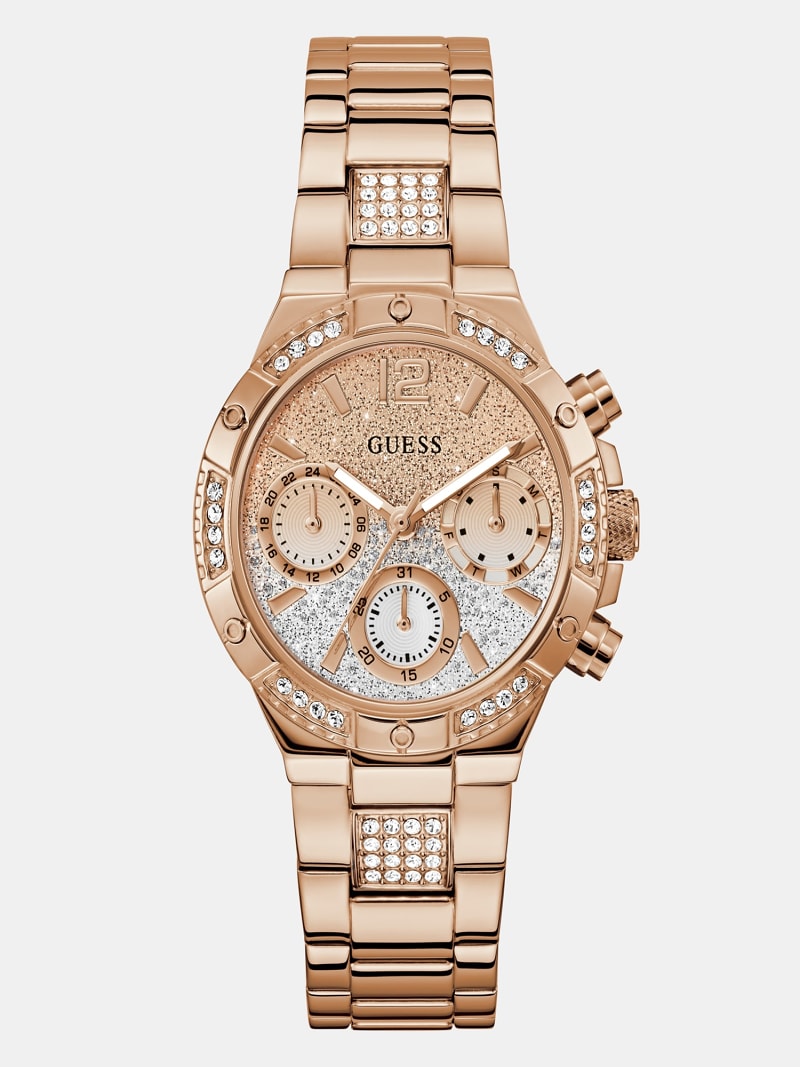 Orologio Multifunzione Guess Da Donna – Cassa 36mm, Bracciale Acciaio Oro Rosa, Impermeabile 50m