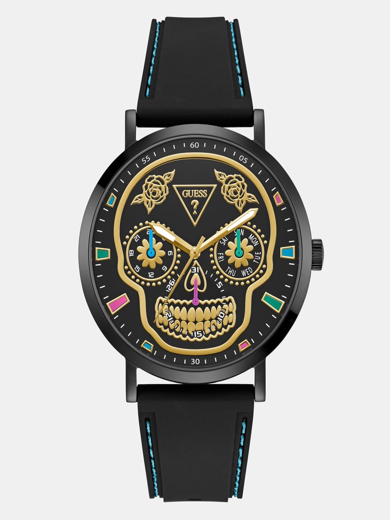 GUESS Orologio Sportivo Uomo 44 Mm – Multifunzione, Acciaio Inox, Quadrante Nero E Bracciale Lucido
