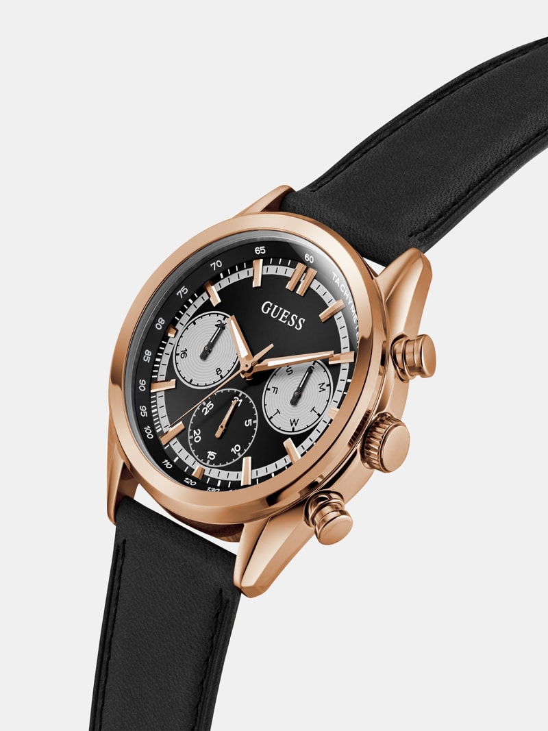 GUESS Orologio Sportivo Uomo 44 Mm – Multifunzione, Acciaio Inox, Quadrante Nero E Bracciale Lucido