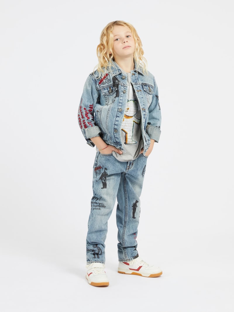 Guess graffiti denim jacket sales