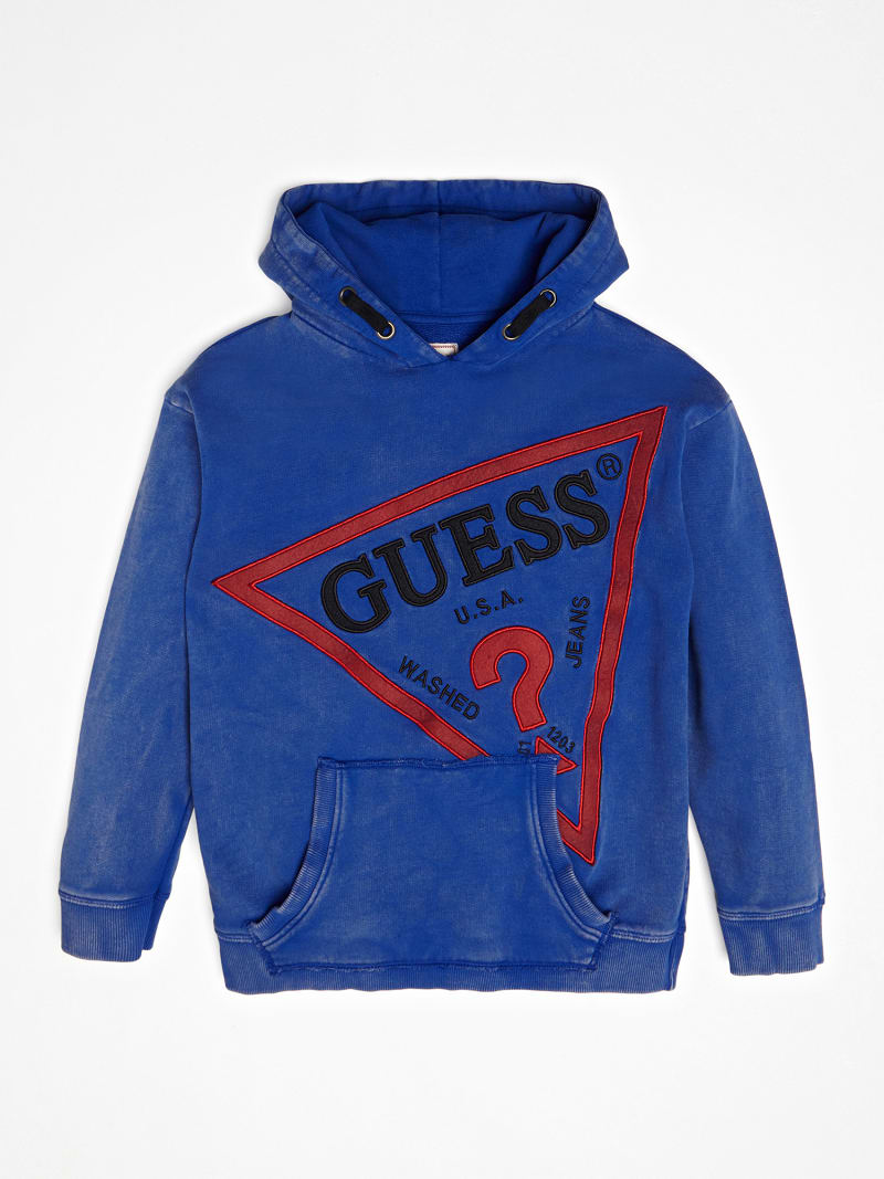 guess triangle logo hoodie
