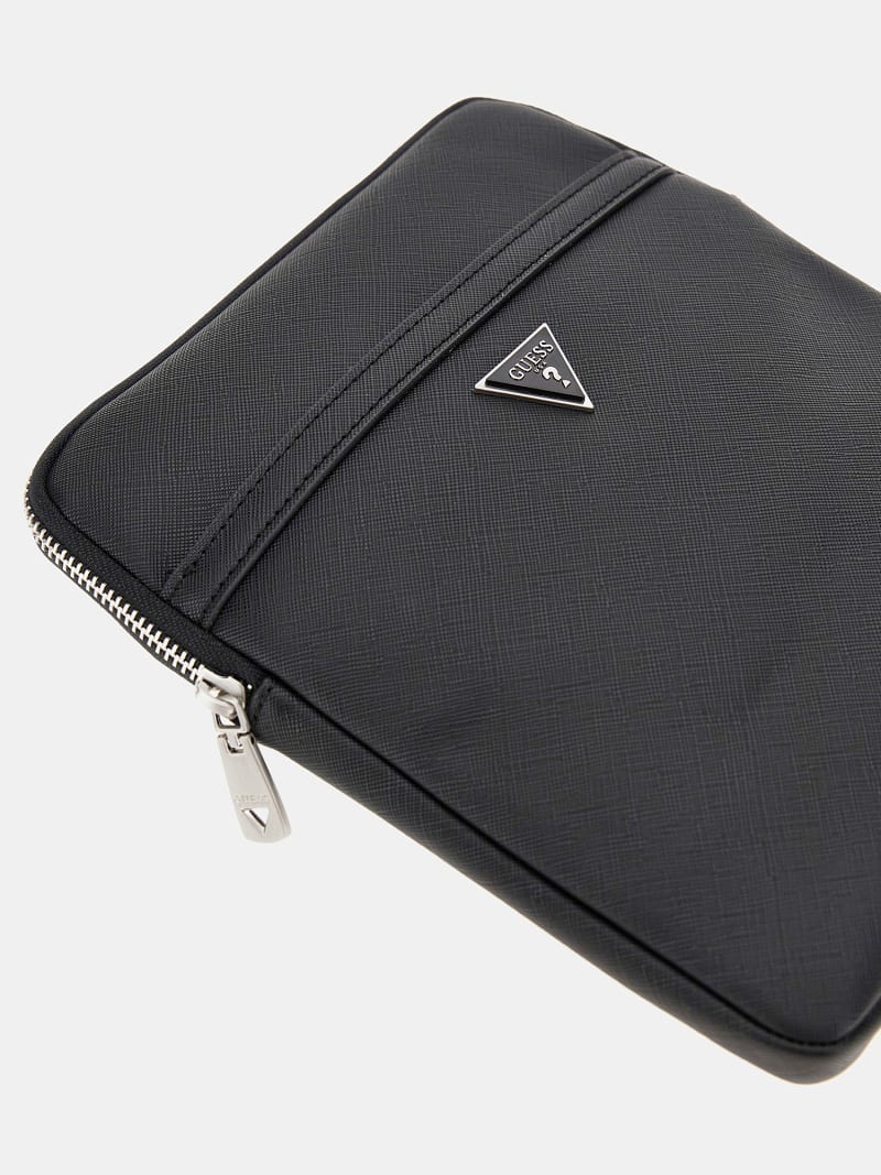 Sac Bandoulière GUESS Certosa Saffiano Eco Crossbody – Noir, 100% Polyuréthane, Neuf Avec étiquettes