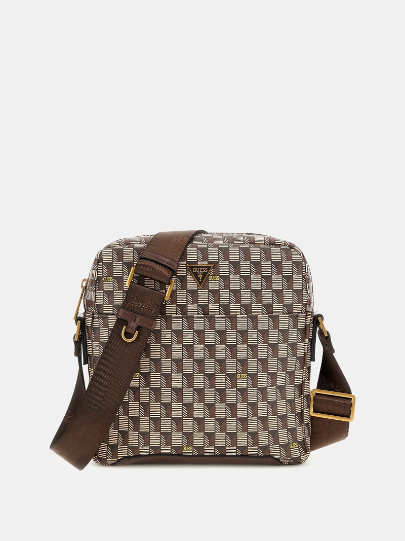 Torino geometric-print crossbody bag