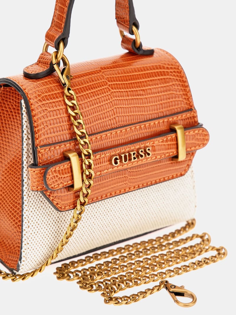 Guess Sestri Sac A Main Guess Vert Sac à Main Imprimé Croco De La